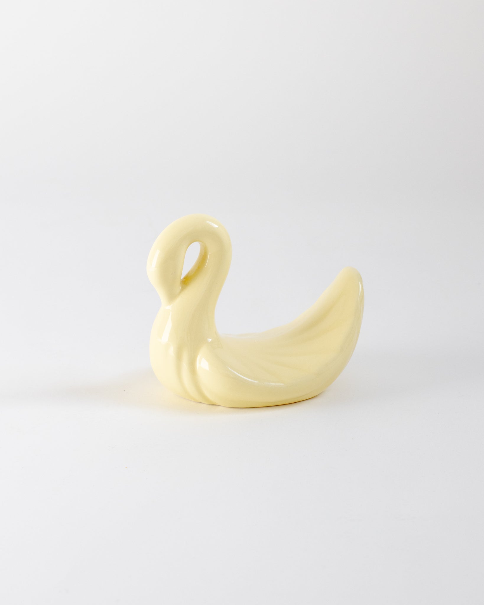 Yellow Art Deco Ceramic Swan