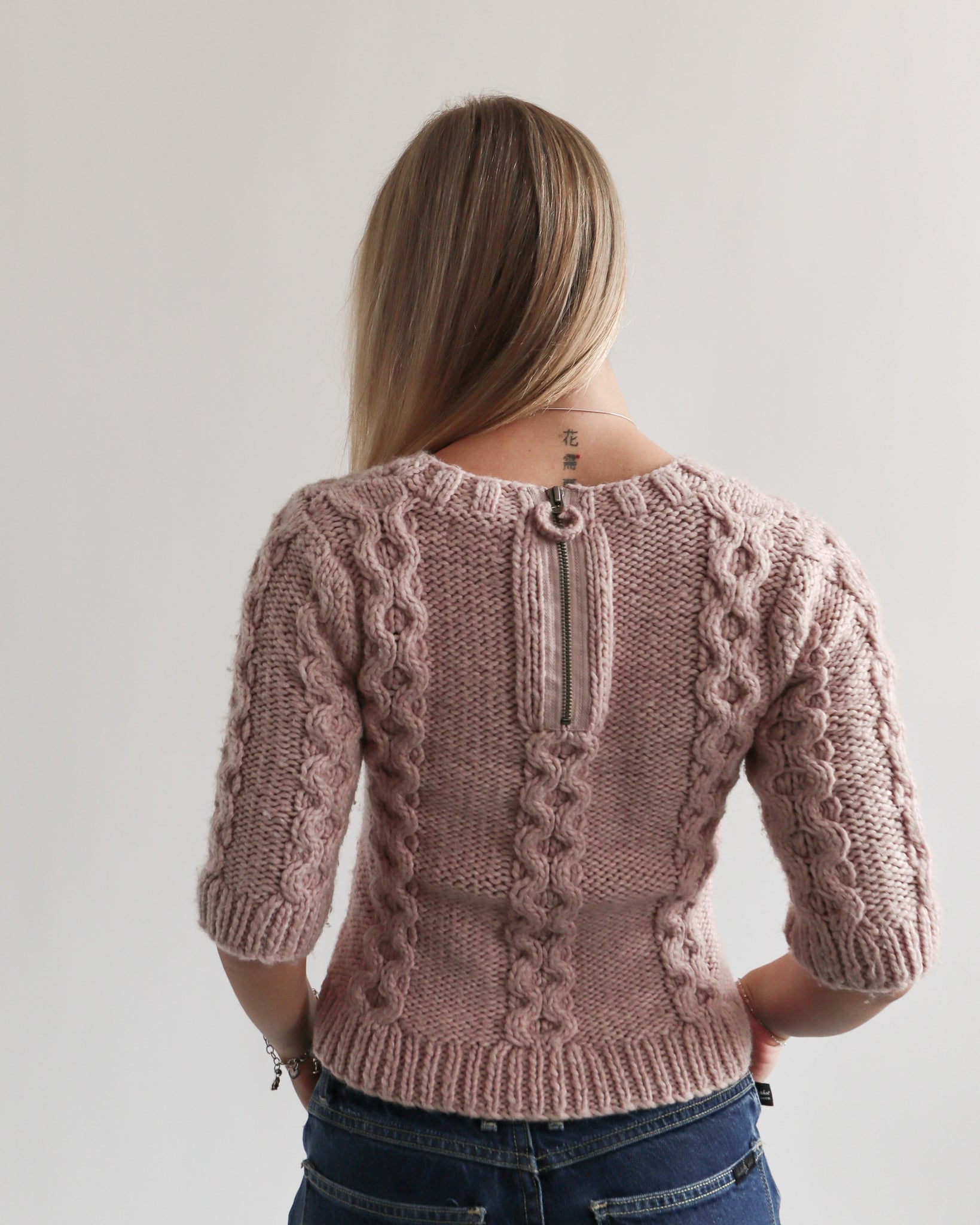 Pink Cableknit Sweater