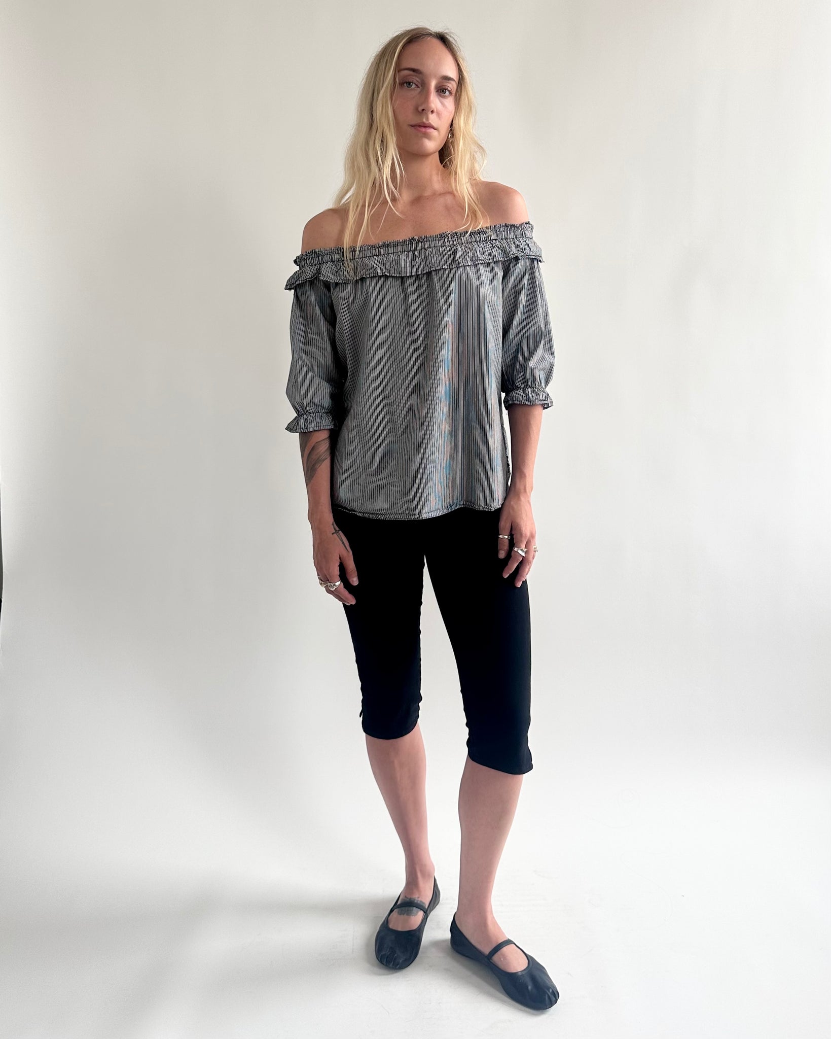 Striped Off-The-Shoulder Blouse