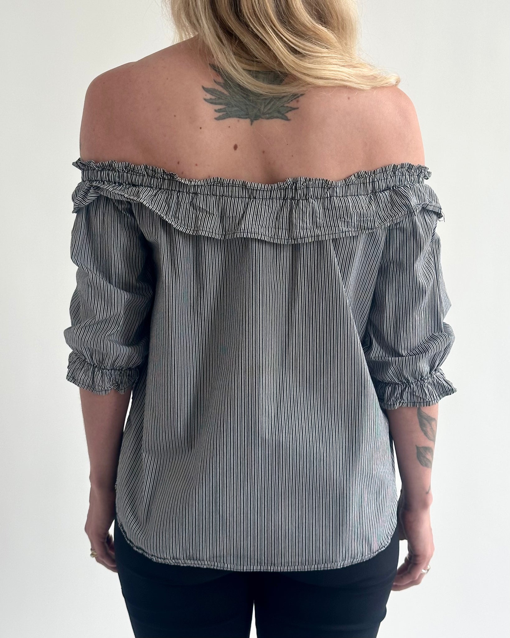 Striped Off-The-Shoulder Blouse