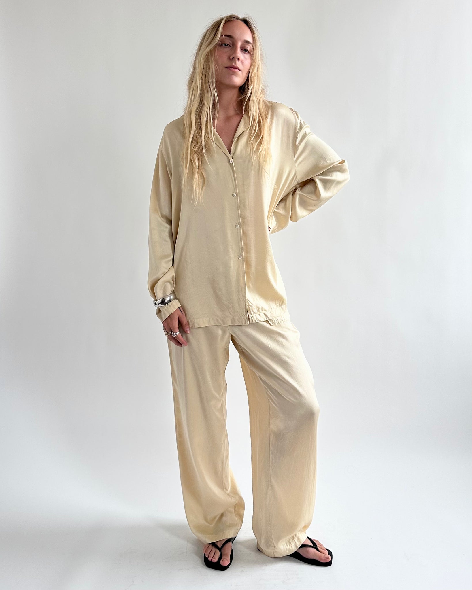 Silk Champagne Lounge Set
