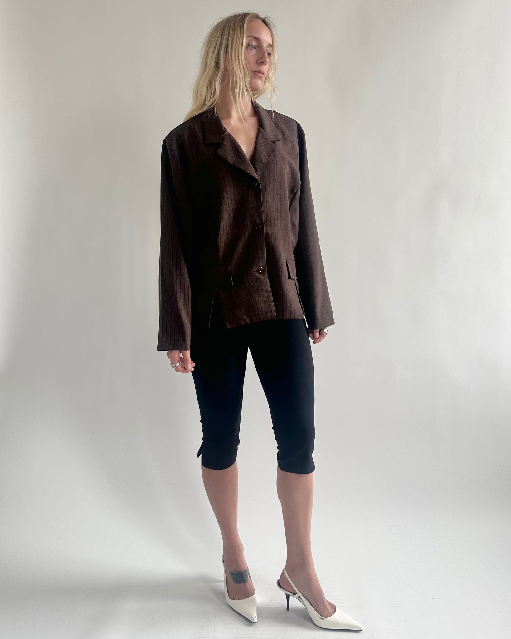 Sag Harbor Brown Pinstripe Blazer