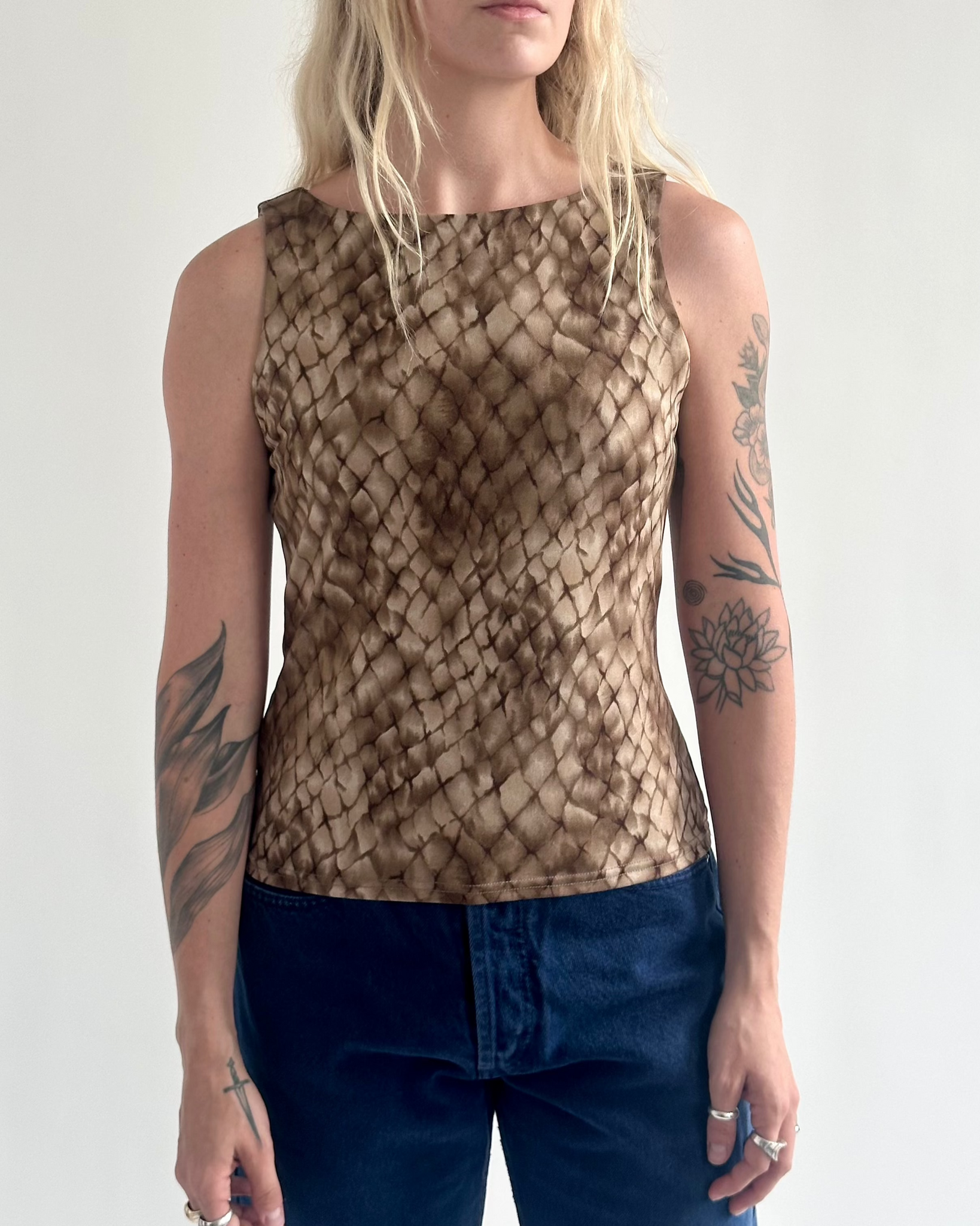 Brown Reptile Print Tank