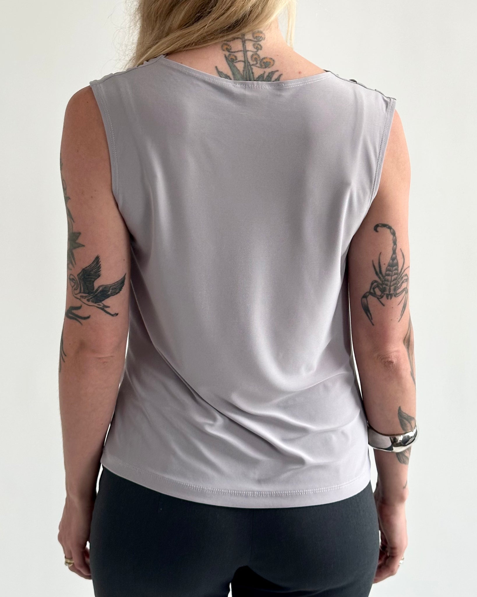 Slate Grey Cowl Neck Blouse