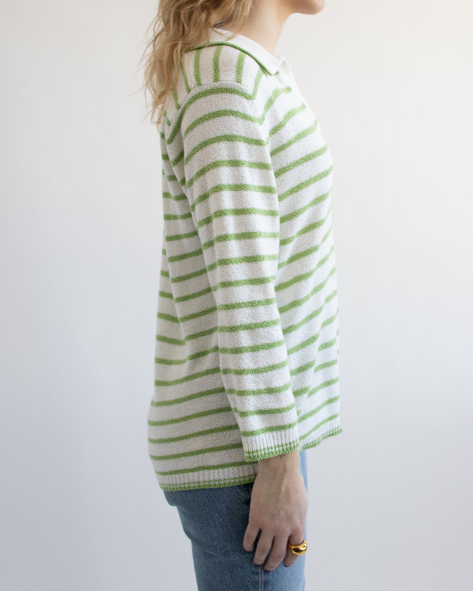 Green Striped Pullover