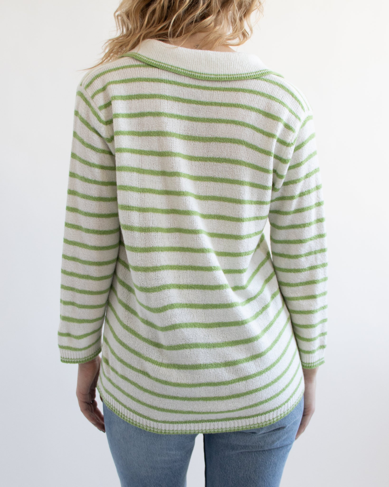 Green Striped Pullover