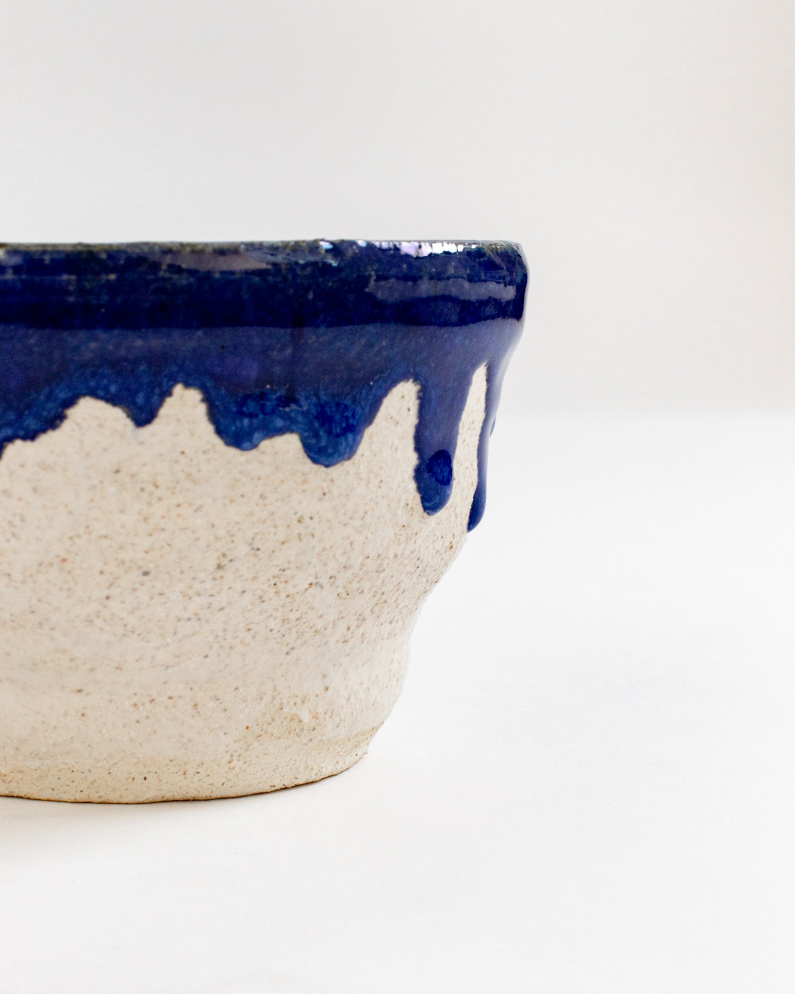 Blue Drip Pottery Bowl