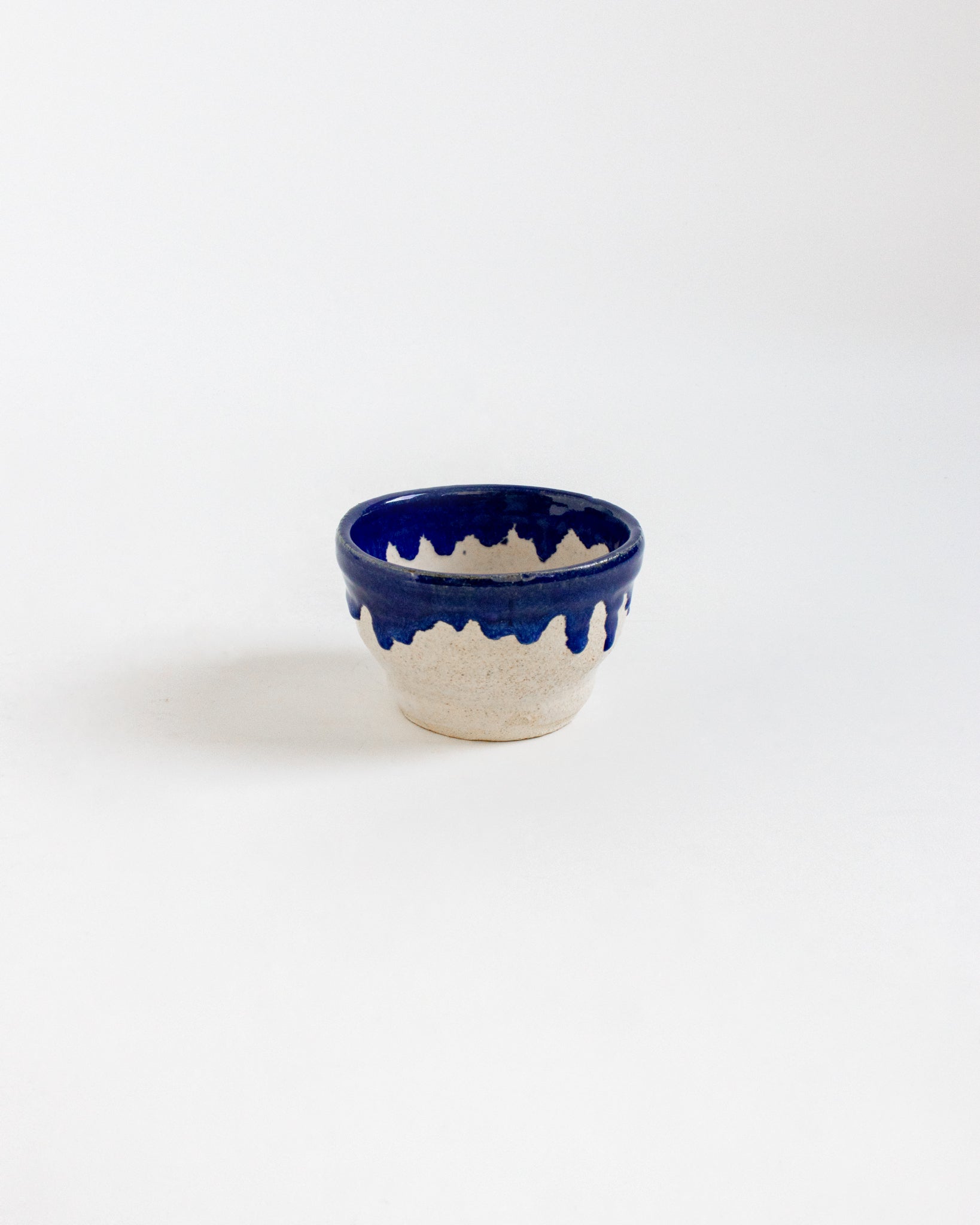 Blue Drip Pottery Bowl