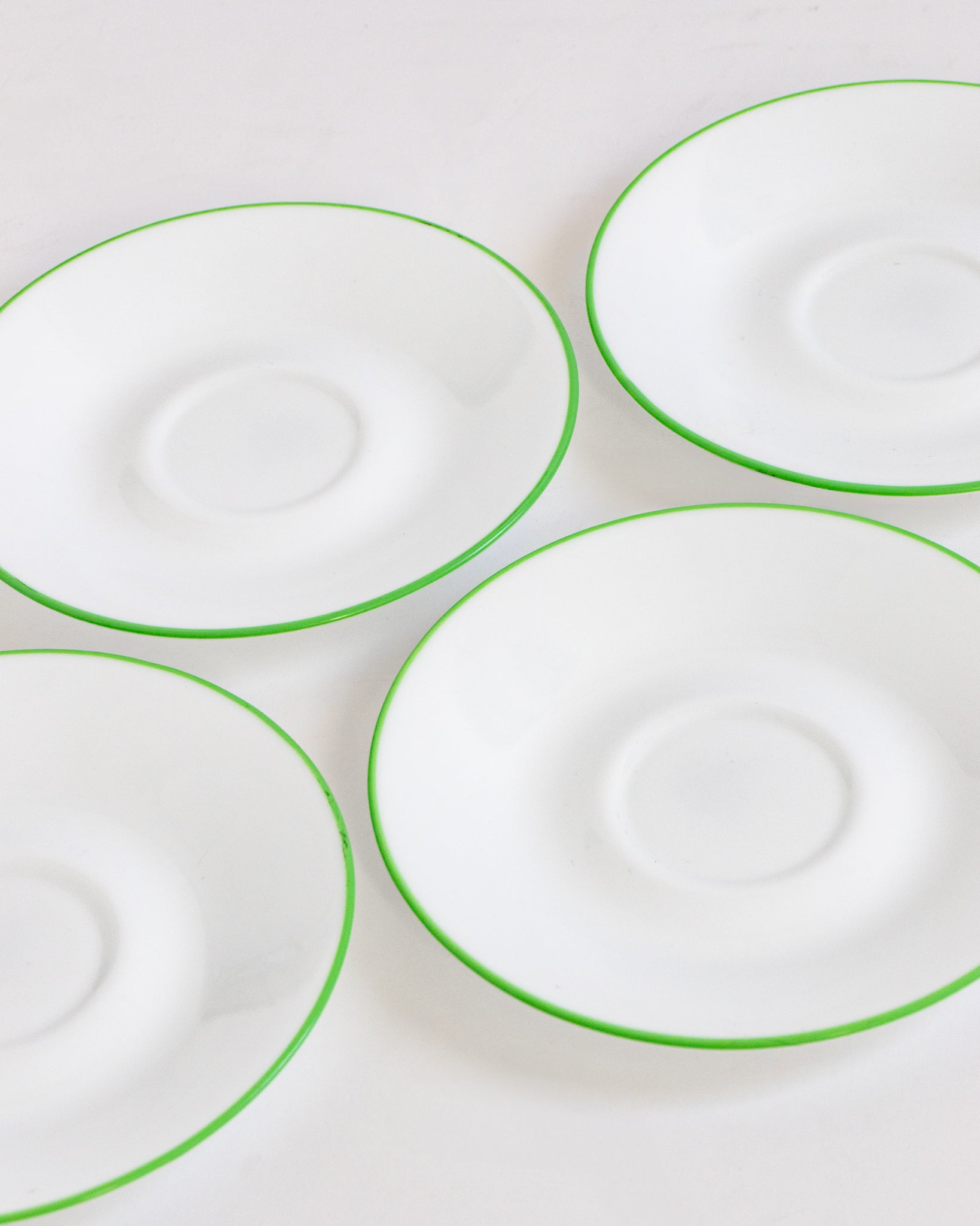 Green Rimmed Hors D’oeuvre Plates