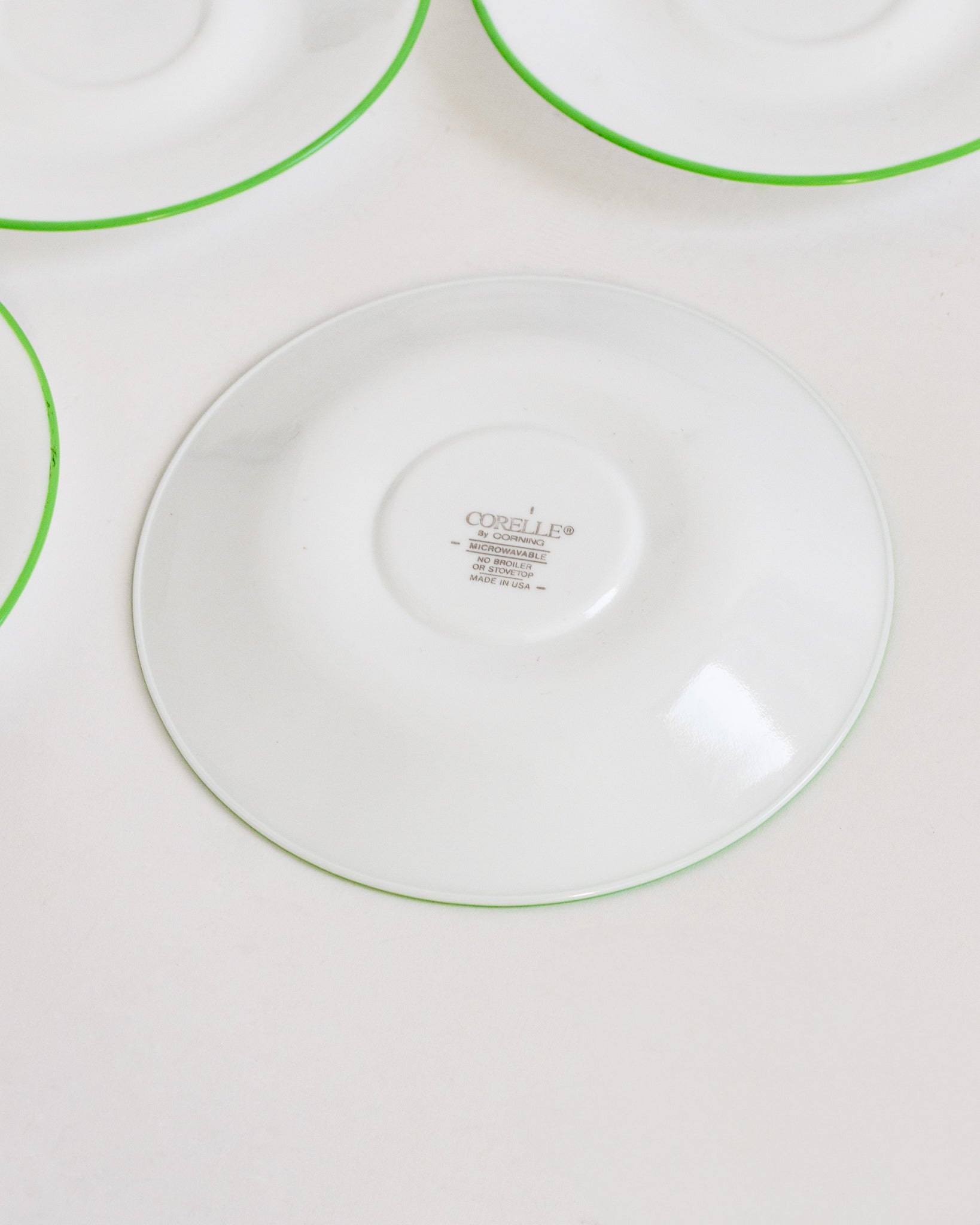 Green Rimmed Hors D’oeuvre Plates