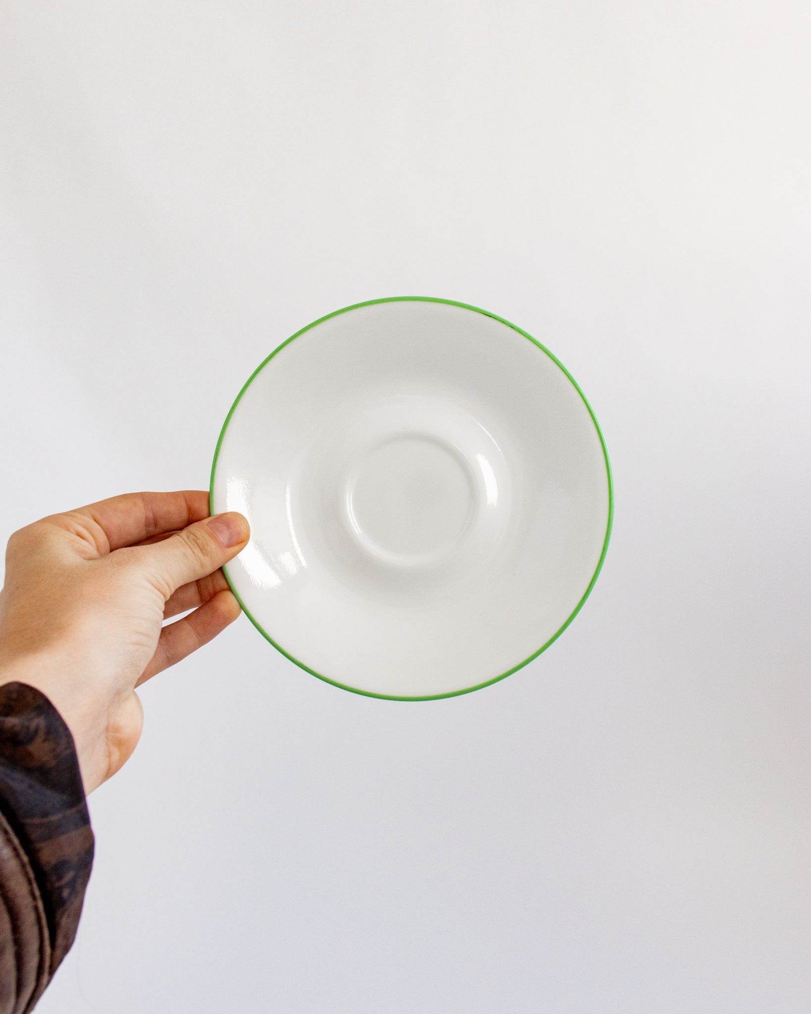 Green Rimmed Hors D’oeuvre Plates