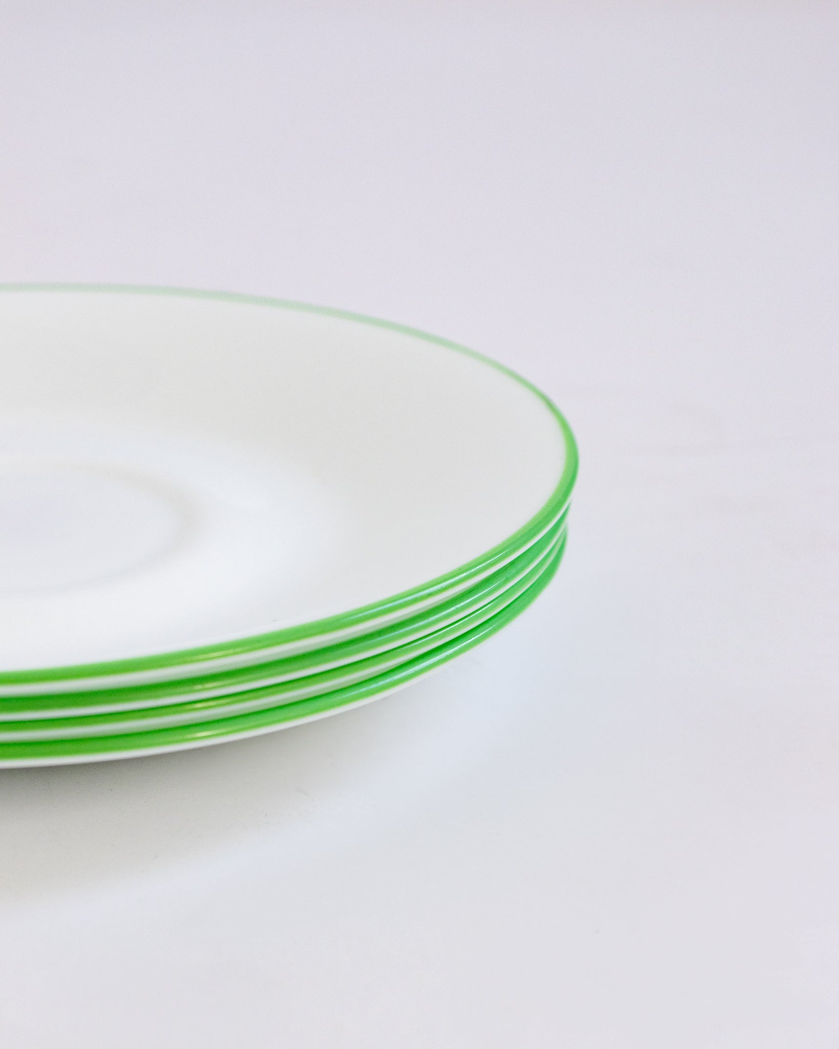 Green Rimmed Hors D’oeuvre Plates