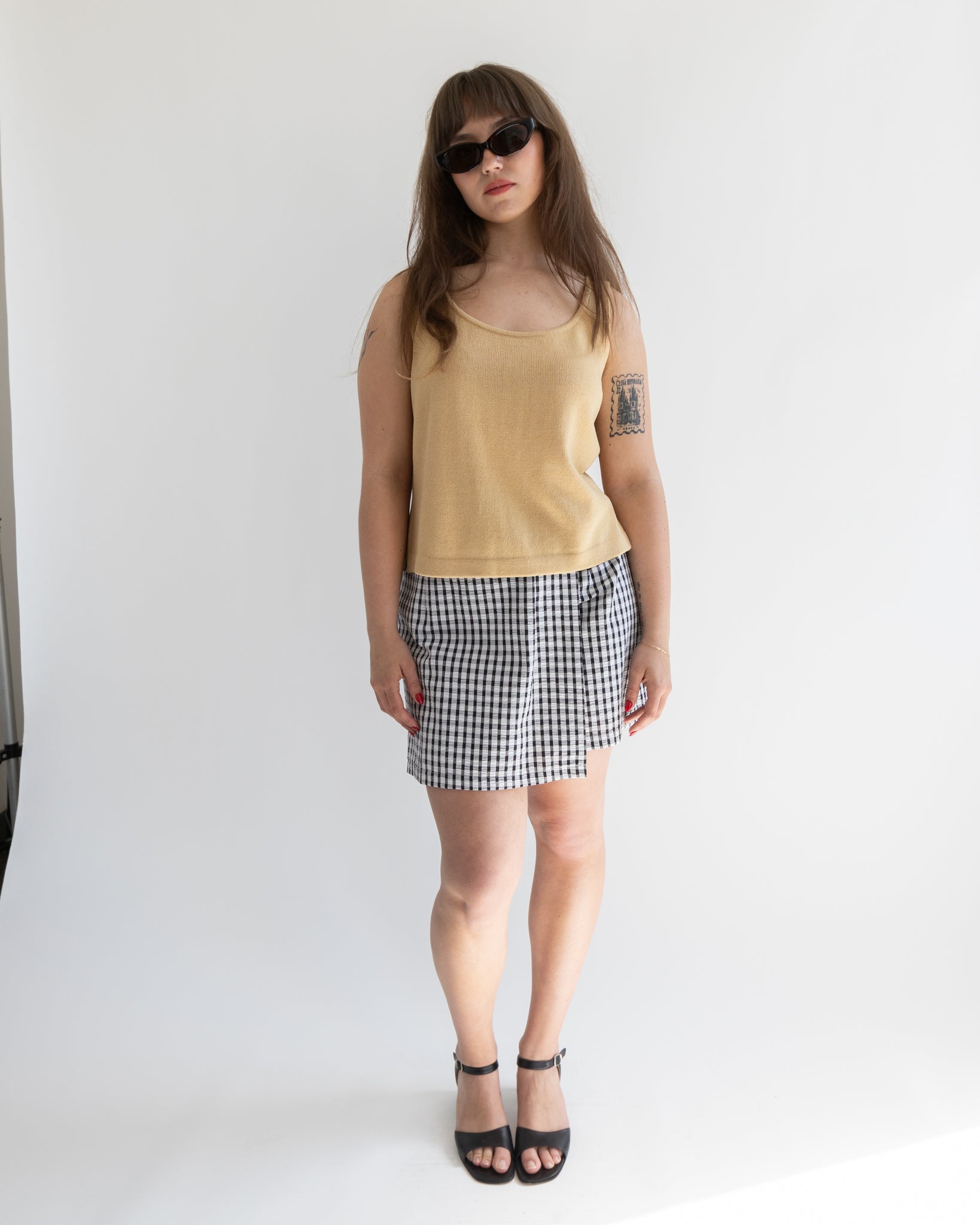 Plaid Apron Skirt