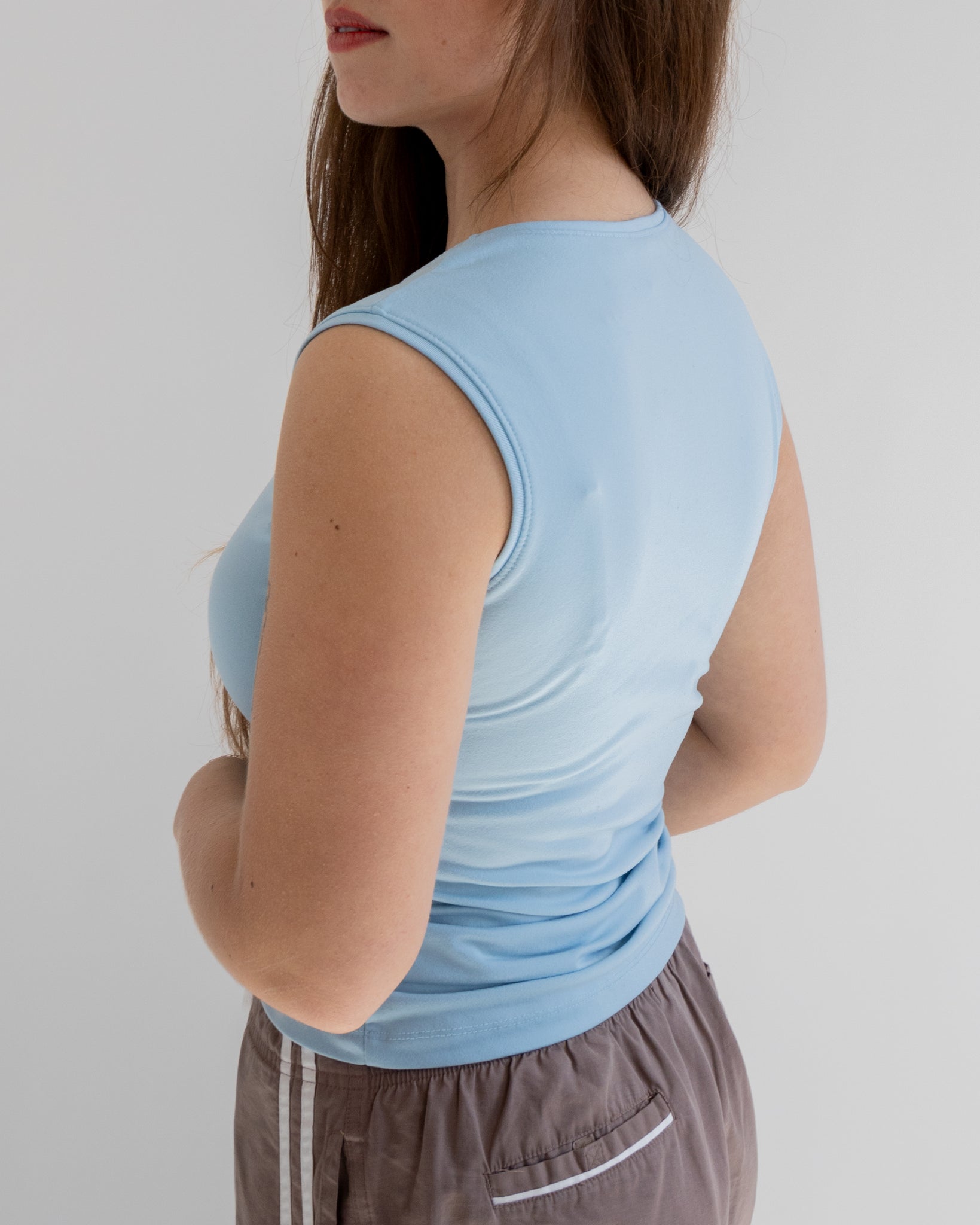 Blue V-Neck Tank
