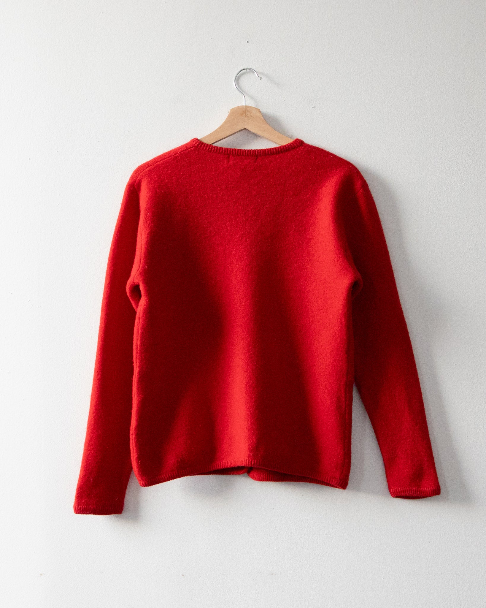 Red Cardigan with Silver Buttons