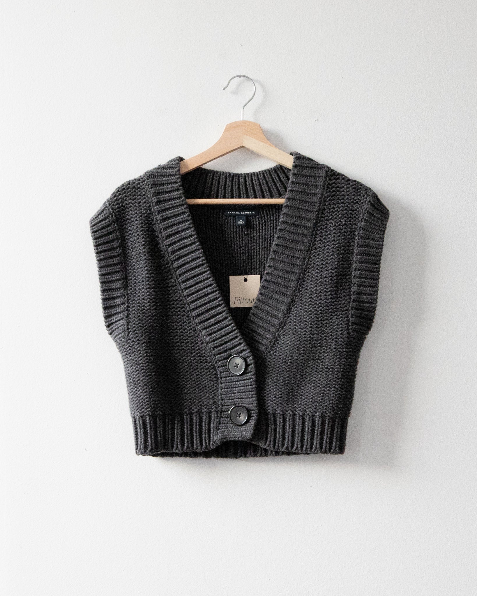 Knit Cropped Sweater with Buttons