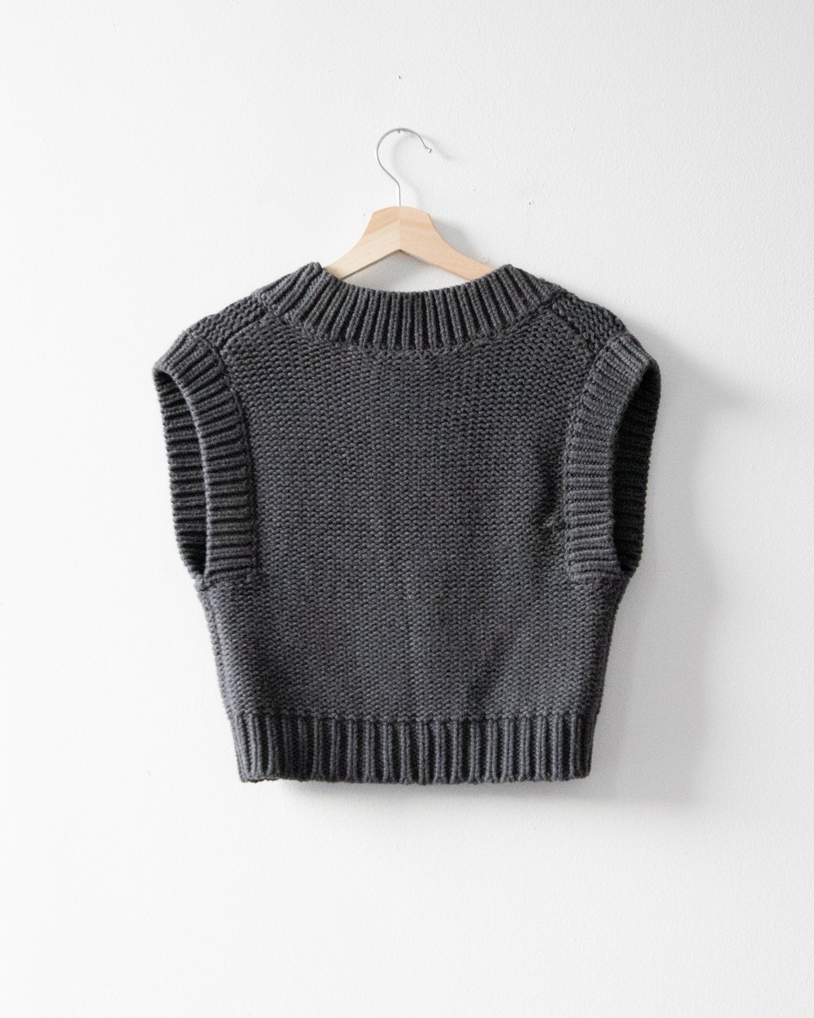 Knit Cropped Sweater with Buttons