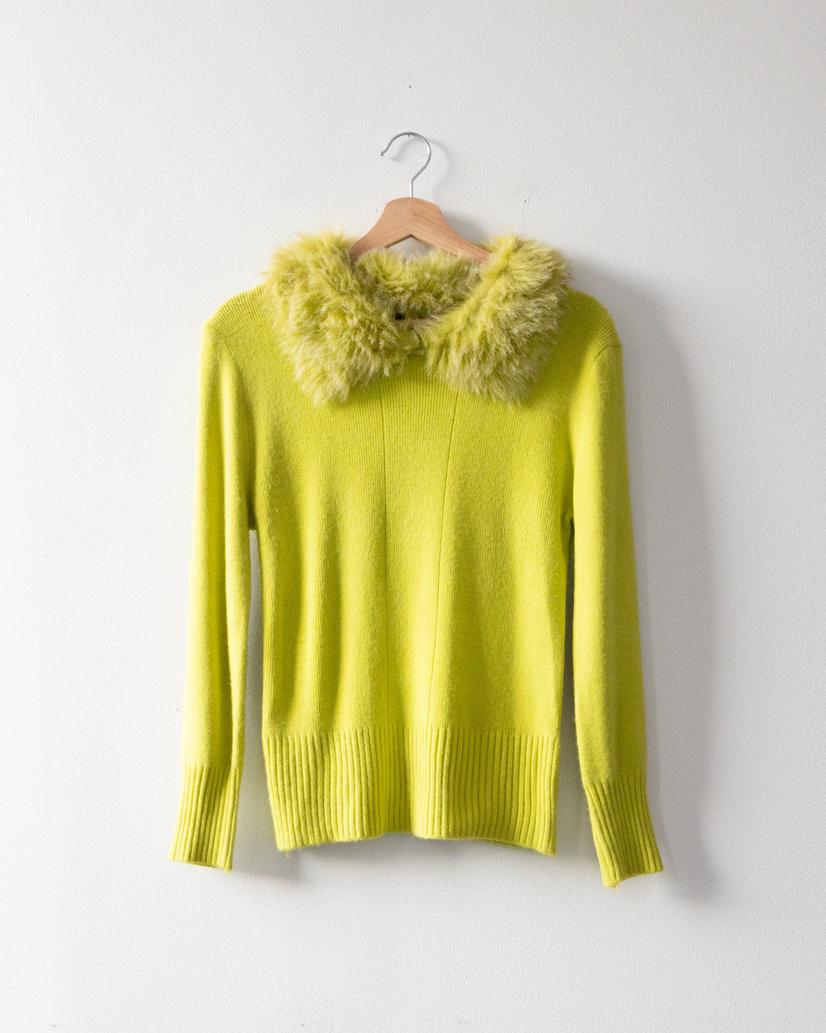 Green Faux Fur Sweater