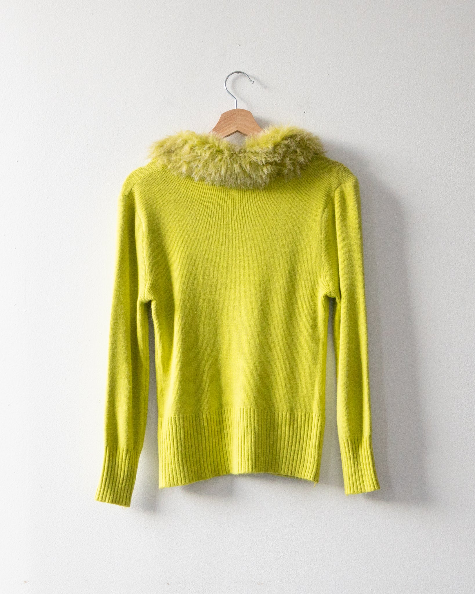Green Faux Fur Sweater