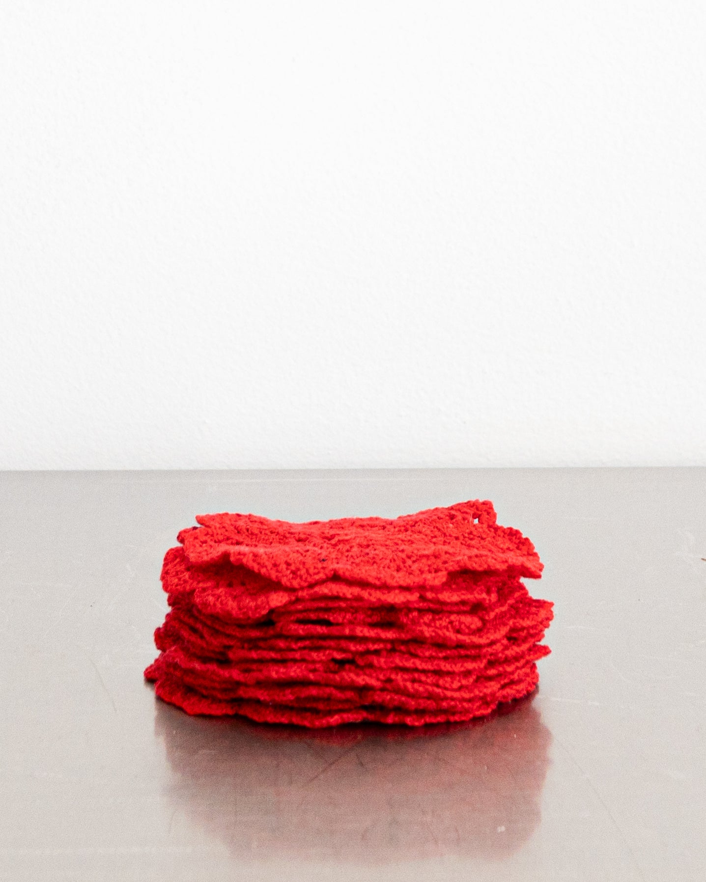 Red Crochet Coasters