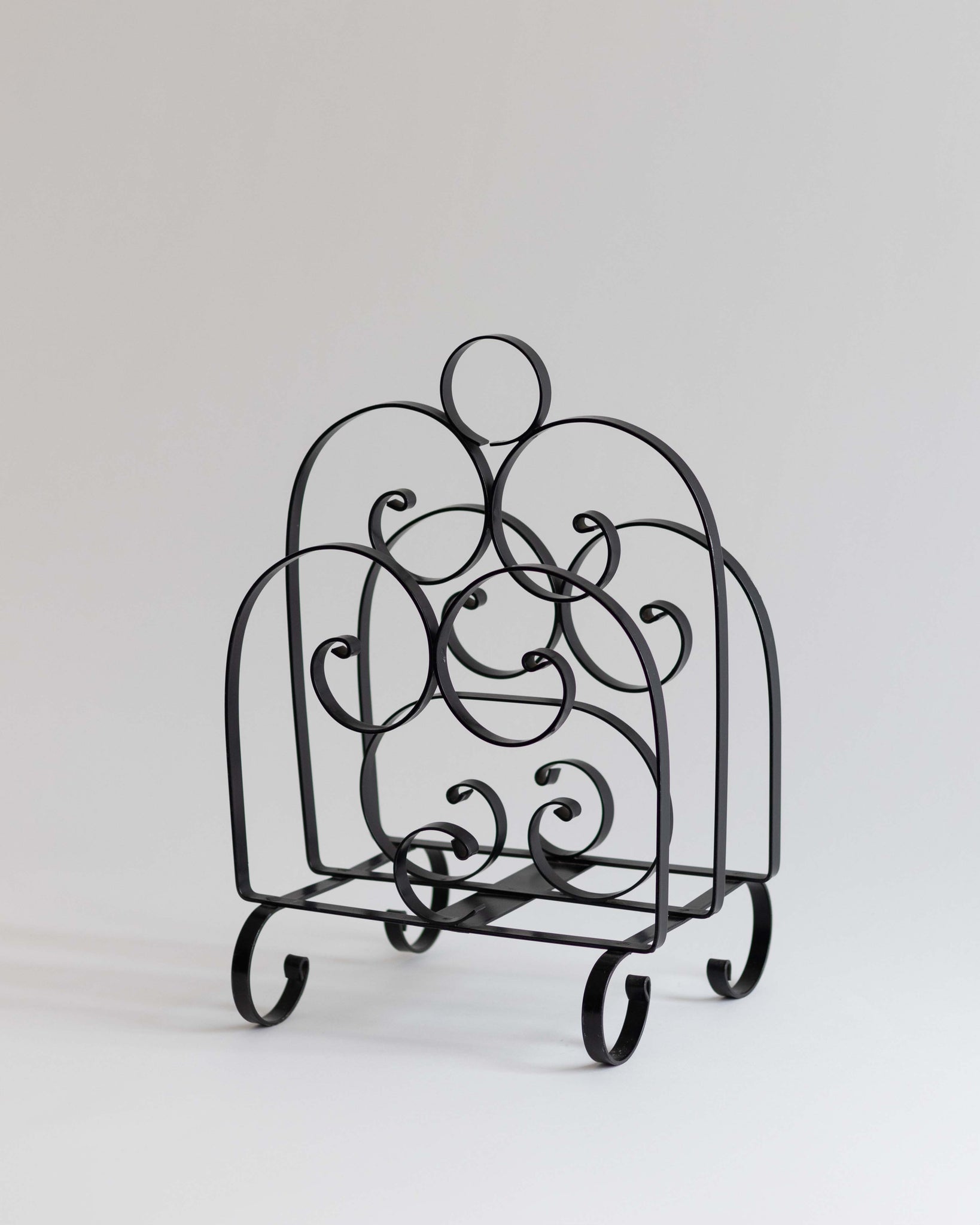 Iron Scroll Magazine Rack
