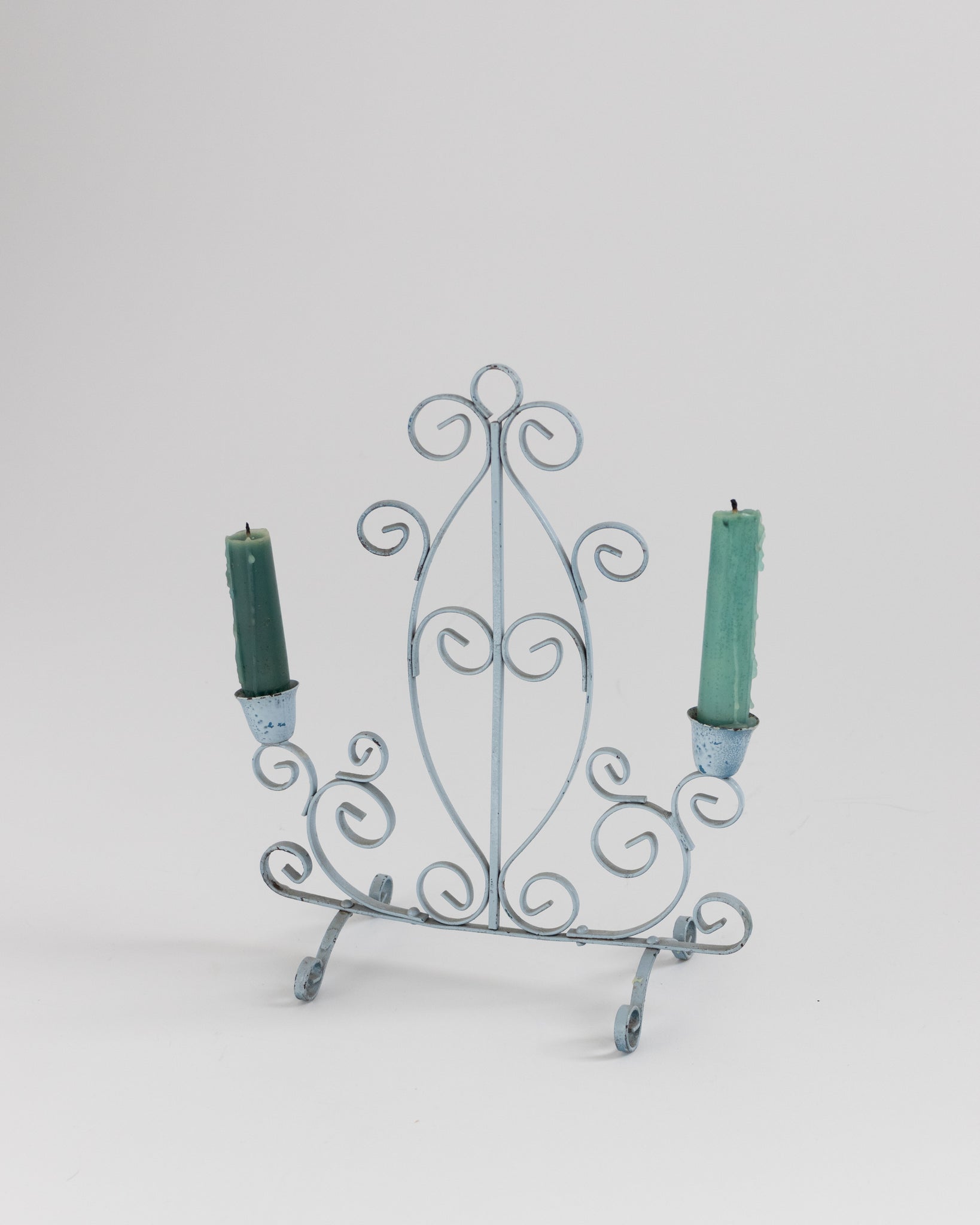 Blue Swirl Candelabra