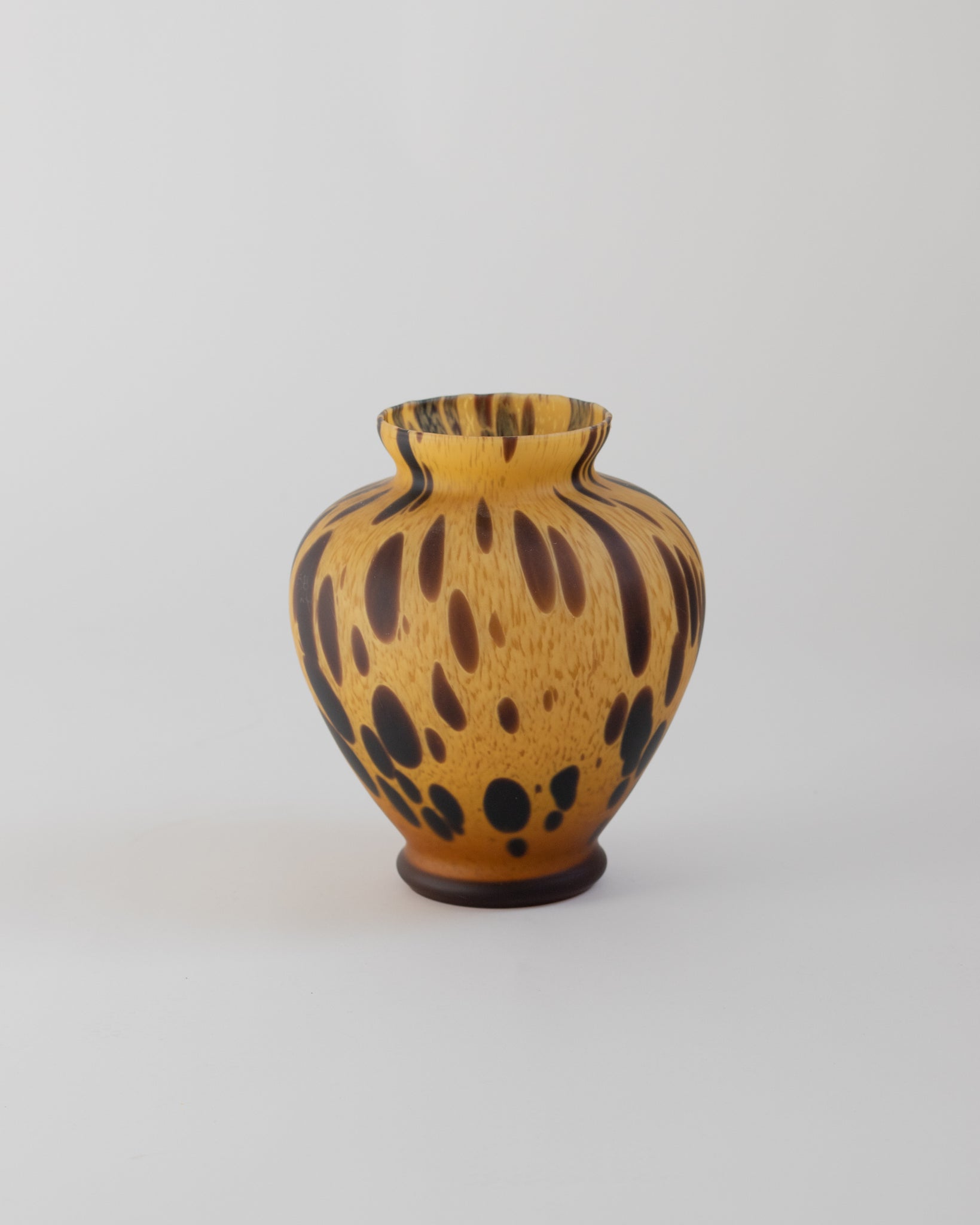 Short Italian Tortoise Glass Vase